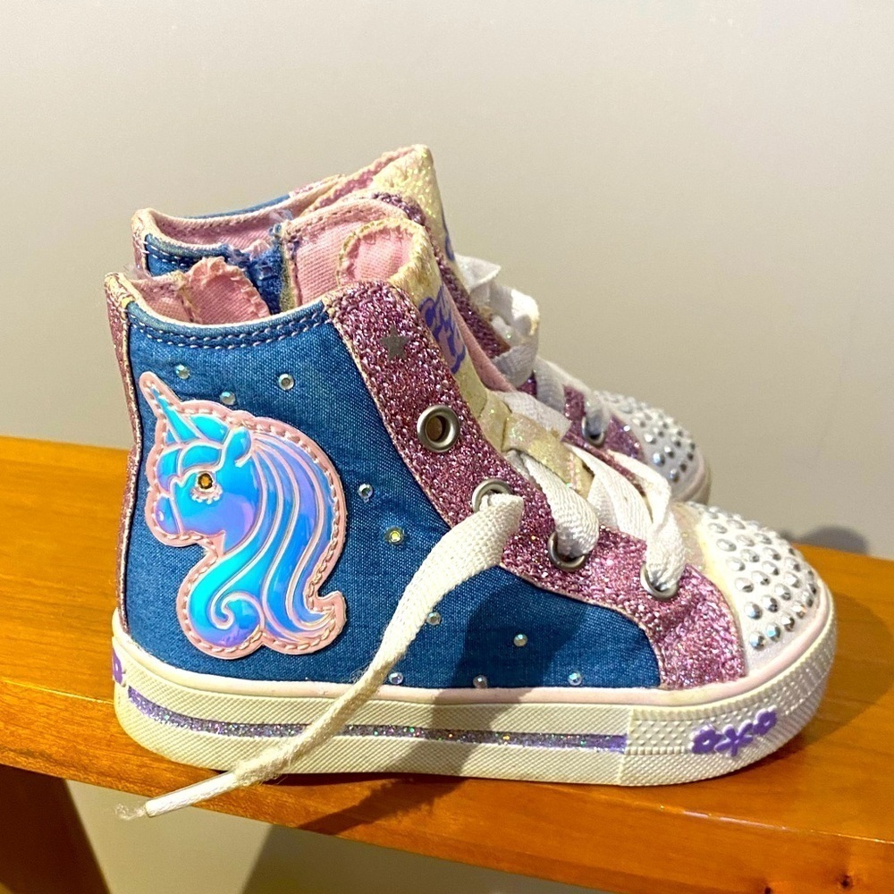 Skechers Galaxy Unicorn Sneakers Blue and Pink